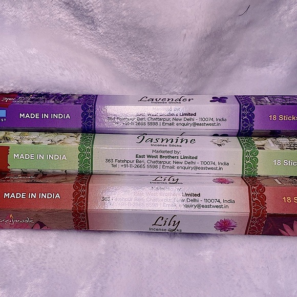 Floral Incense Set of 3 Lavender Jasmine Lily of the Valley 18 Sticks/Box NWT - Picture 5 of 7